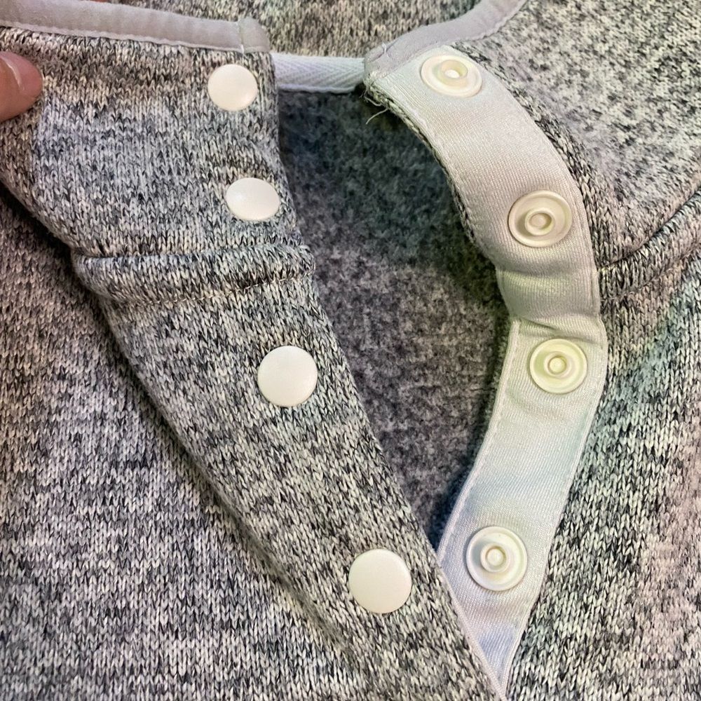 Eddie Bauer Heather Grey Quarter Snap Pullover - Picture 7 of 9